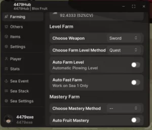 Blox Fruits 4479Hub Script No Key – AutoFarm Level Fruits PvP