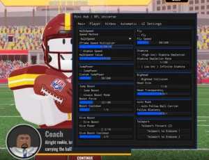 Mini Hub Script | NFL Universe Football – Ball Speed Control, Aimbot