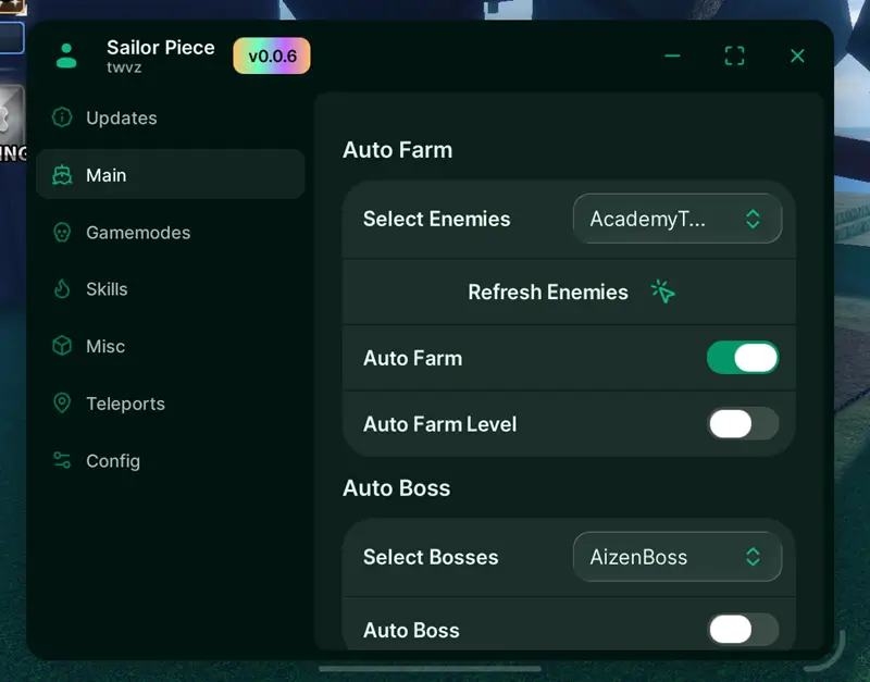 TWVZ Hub Sailor Piece Script No Key – Auto Farm, Boss Sniper
