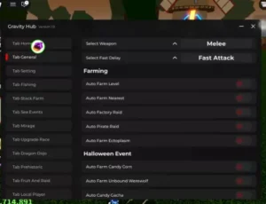 Blox Fruit Gravity Script Auto Farm Auto Candy [NO KEY]