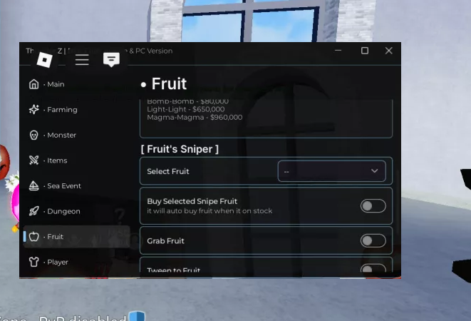 Thunder Z Blox Fruits Script Keyless – Auto Farm, Auto Raid & Fruit Sniper